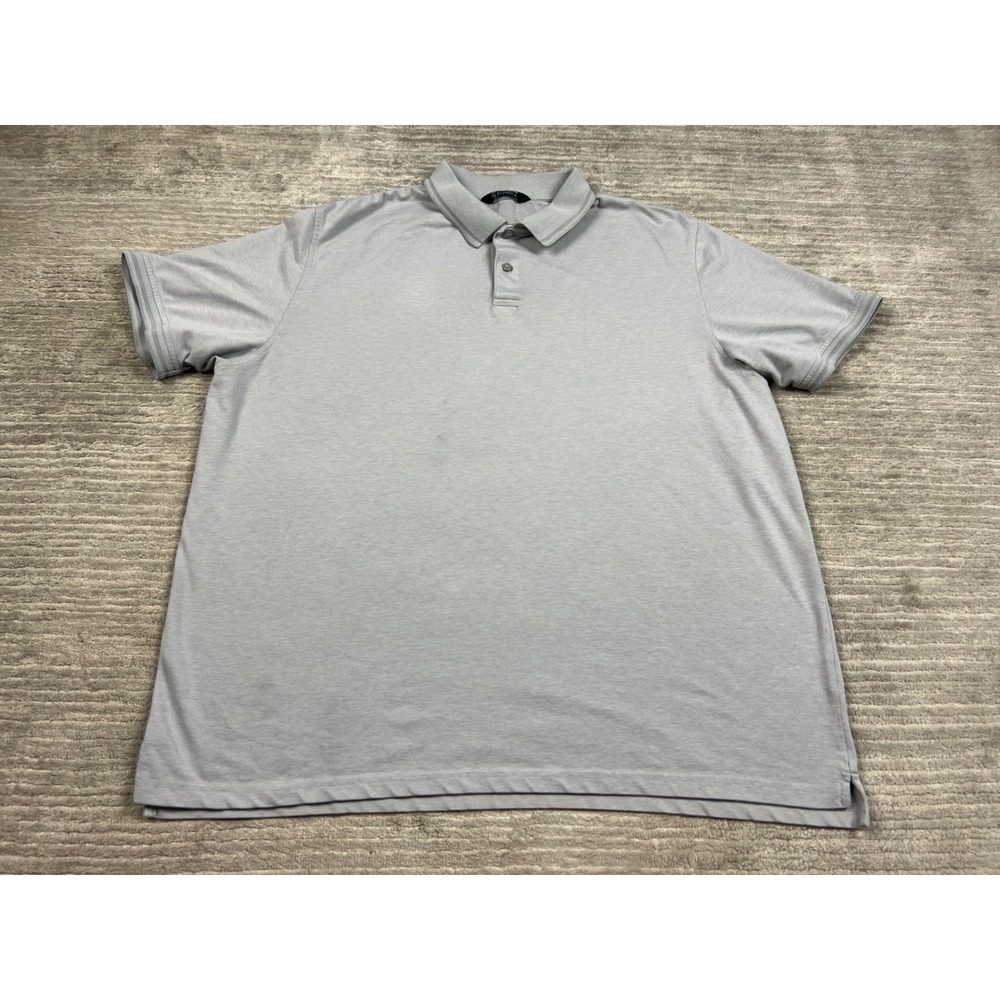 Member's Mark Polo Mens XXL Gray Stretch Pique Short Sleeve Casual Shirt Solid